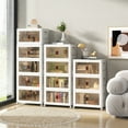 thumbnail image 4 of Costway 50 Gallons Stackable Storage Bins with Lockable Wheels 3 Pack Folding PP Home Organizer, 4 of 10
