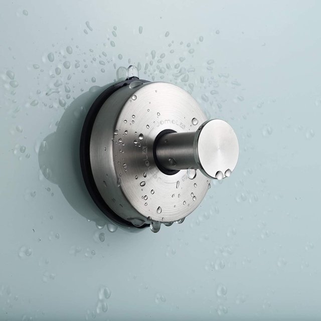 Gancho con ventosa, paquete de 2 ganchos con ventosa para toallas Gancho para toallas de plato de acero inoxidable Gancho para cocina Ventosa para cocina y baño, ducha, abrigos, etc. Ormromra YQ-0855