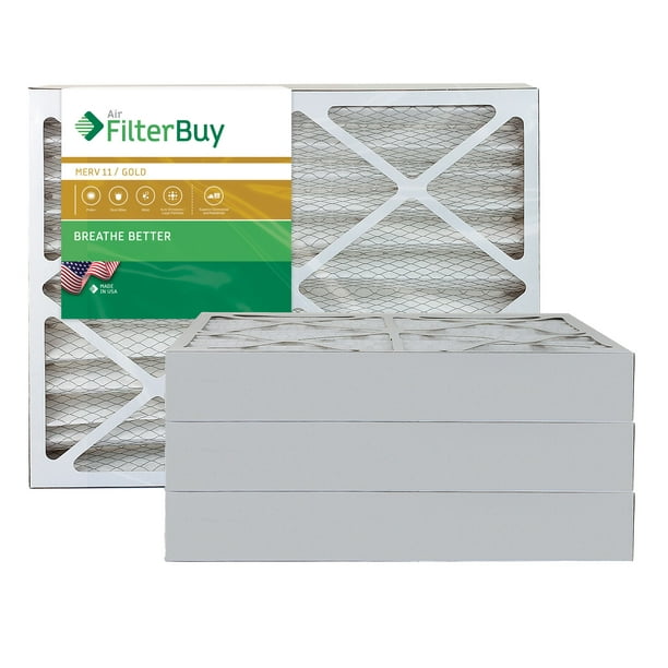 FilterBuy 20x25x4 MERV 11 Pleated AC Furnace Air Filter, (Pack of 4