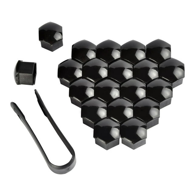 VONKY 20 Pieces Car Wheel Nut Caps Universal Exterior Anti-rust Auto Hub Screw Cover Dust-proof Automobile Tire Protector Black 19mm 1Set