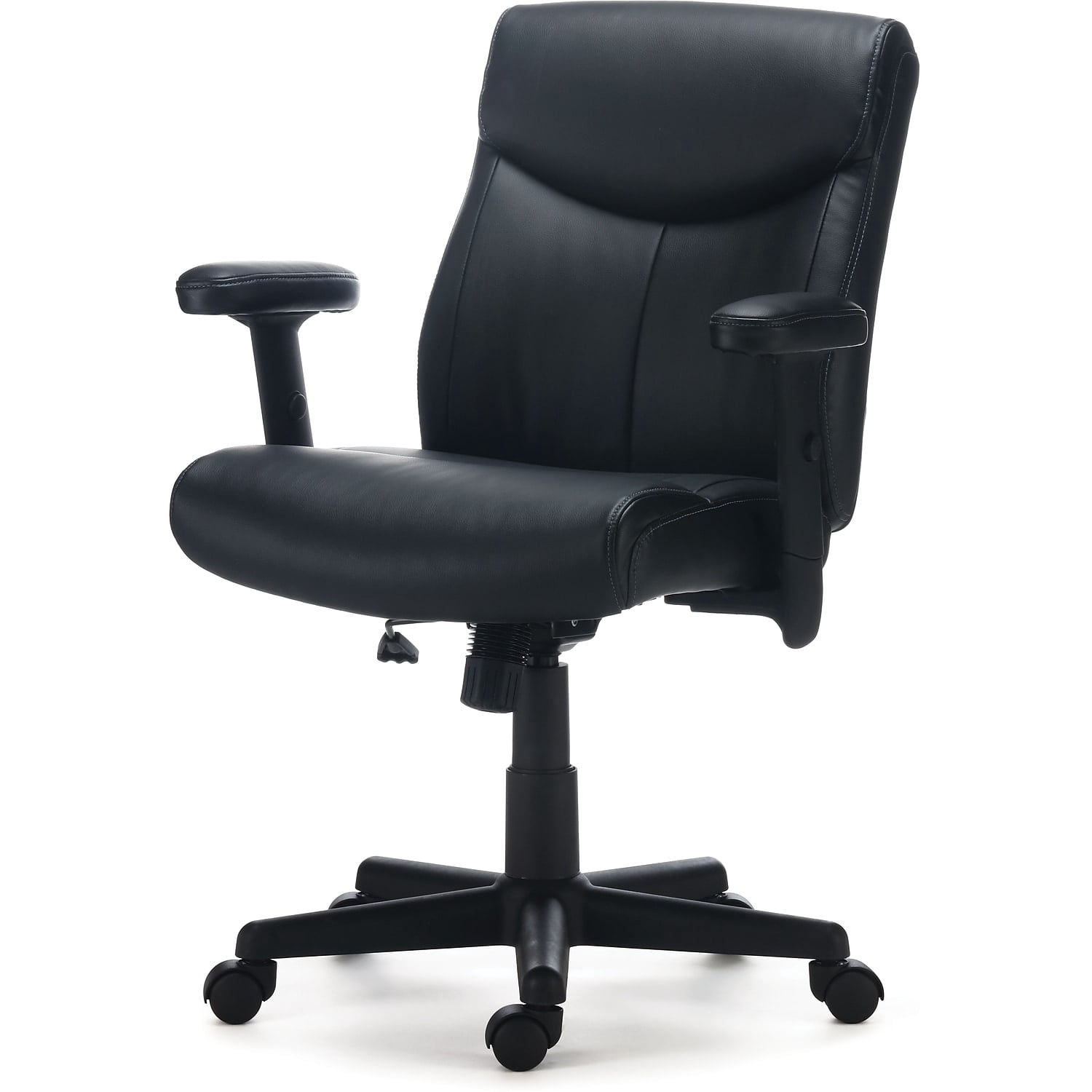 Staples Traymore Ergonomic Faux Leather Swivel Computer and Desk Chair Black (59425-CC)