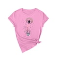 thumbnail image 4 of NAMTYQX Womens Shirts Dressy Casual Cute Short Sleeve Loose Fit Lightweight Round Neck Print Bedruckte Breathable Plus Size Womens T Shirts Pink Size 2XL, 4 of 5