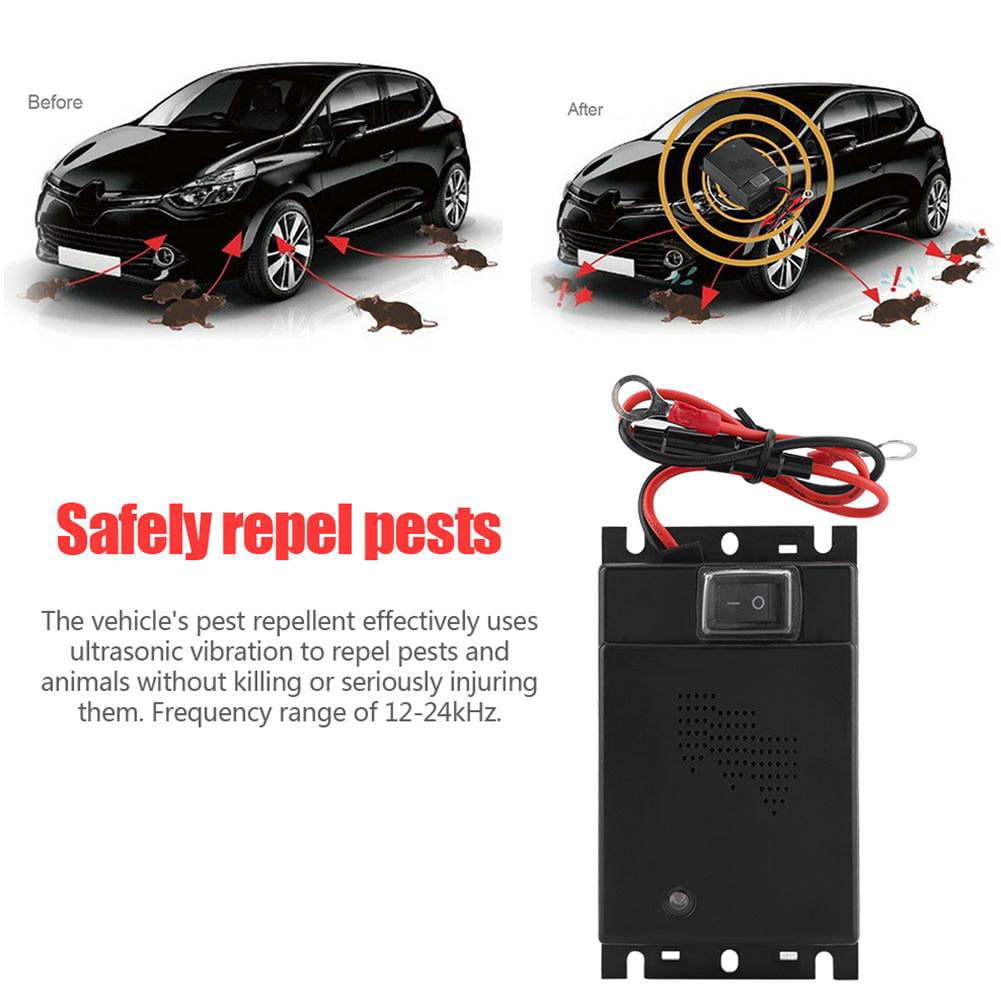 Car Vehicle Ultrasonic Mouse Repeller Rat Rodent Pest Animal Deterrent DC 12V