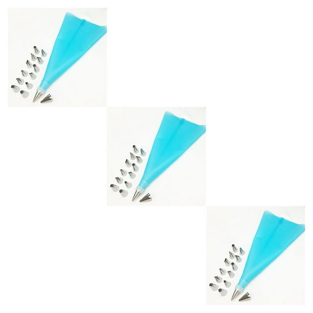 VONKY Cake Decorating Tools with Icing Bag Supplies Cream Nozzles Kit Desserts Pastry Making Props for Restaurant Using Blue 3Set