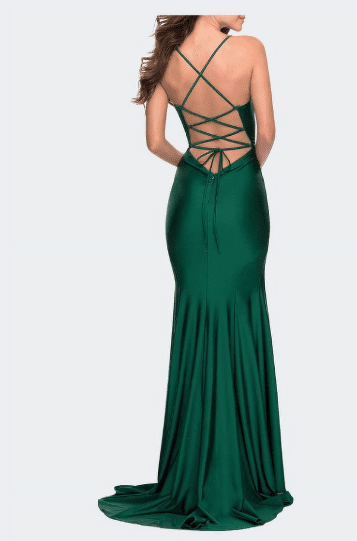 La Femme Women's Green Jersey Prom Dress with Draped Neckline, 2 -  Walmart.com