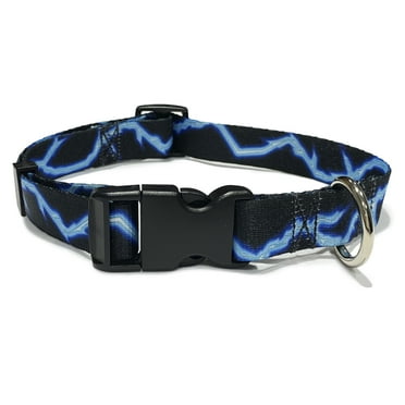 BLUE LIGHTNING BOLT DOG COLLAR