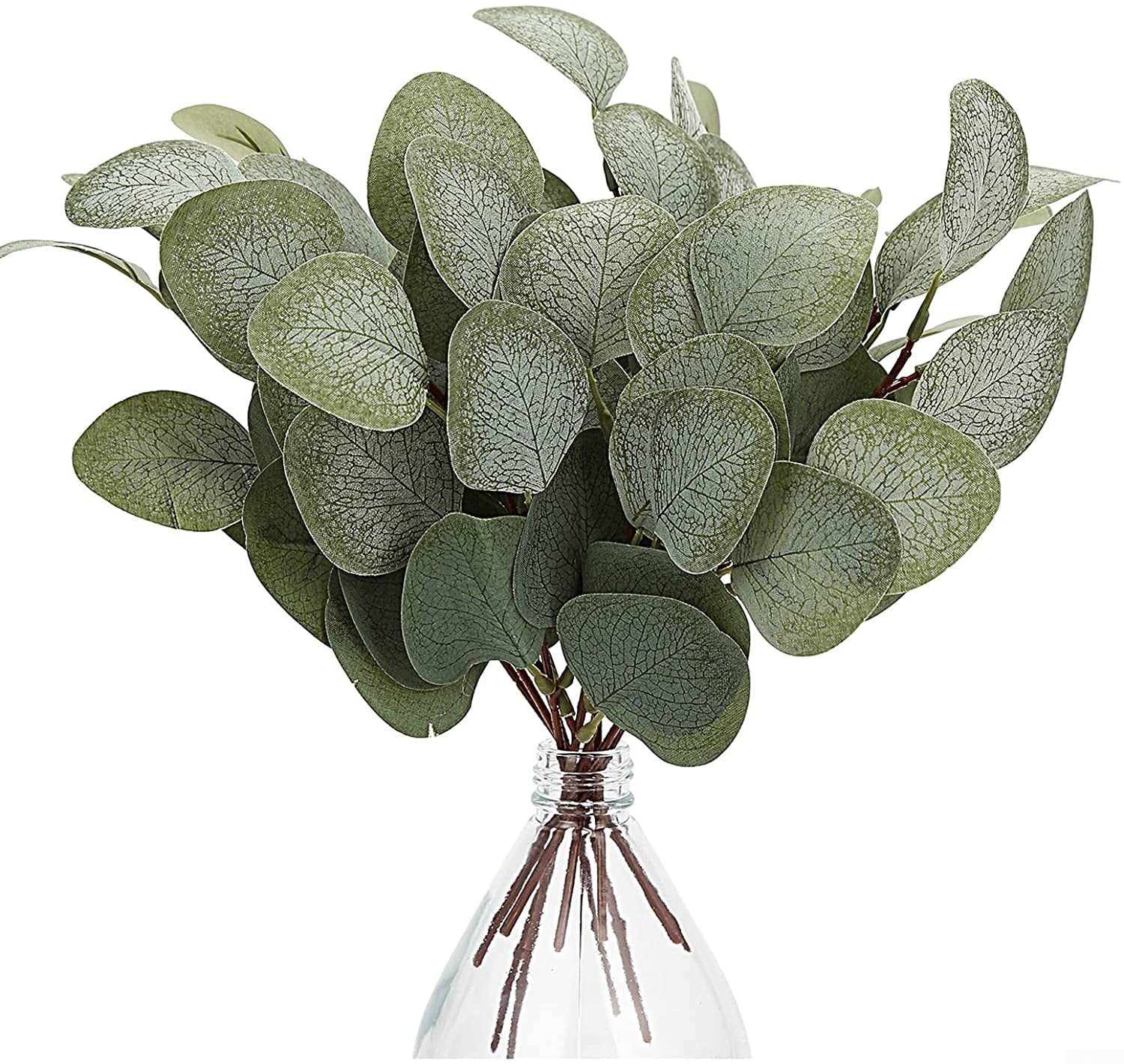 JSSH 10pcs Artificial Eucalyptus Leaves Stems Eucalyptus Leaves Faux Branches Simulation Plant Flower Eucalyptus Bouquet for Wedding Home Decor