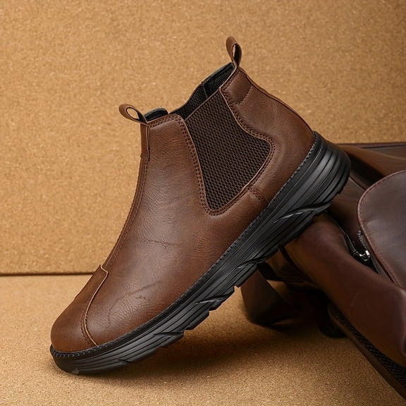 Men'S Loafers, High-Top Slip-On Chelsea Boots, Lightweight And Non-Slip, Suitable for All Seasons