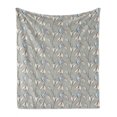 thumbnail image 1 of Butterfly Soft Flannel Fleece Throw Blanket, Spring Foliage with Leaves Flourish Inspiration Refreshment Pattern, Cozy Plush for Indoor and Outdoor Use, 50" x 60", Dust and Dark Maroon, by Ambesonne, 1 of 5