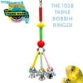 thumbnail image 5 of 1038 Triple Bobbin Ringer M&M Bird Toys - Handmade Unique Noisy Hanging Bird Toys, 5 of 5