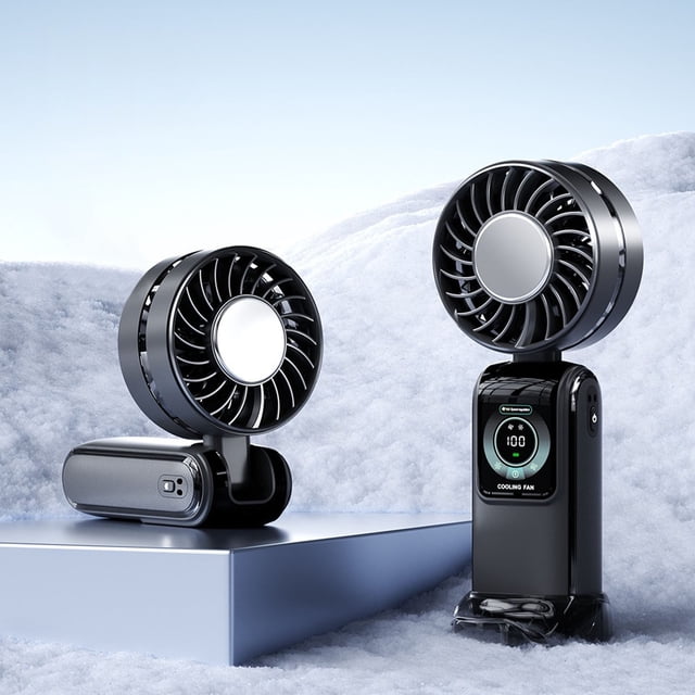 Fan Handheld Portable Handheld Turbo Fan Mini Handheld Fan Portable Fan for Travel Small Fan Handheld Fan Digital Refrigeration Ice Turbine High Speed Handheld Fan Desktop Neck Folding Fan