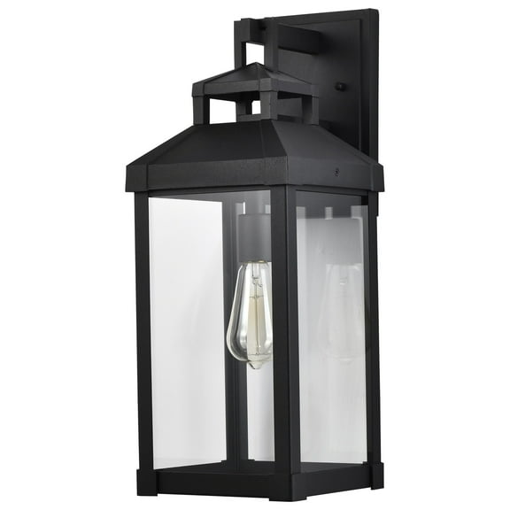 Nuvo Lighting Corning 1 Light Large Wall Lantern Matte Black with Clear Glass