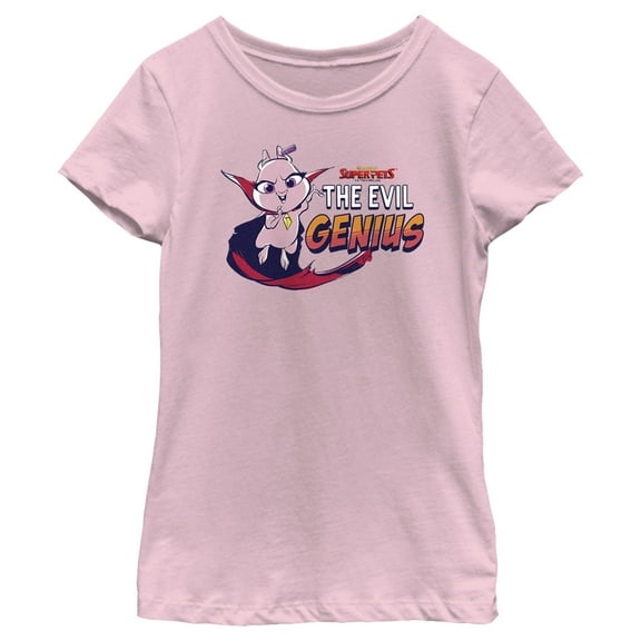 Girl's DC League of Super-Pets Lulu the Evil Genius Graphic Tee Light Pink Medium