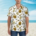 thumbnail image 4 of Balery Honey Print Men's Hawaiian Shirts Short Sleeve Beach Shirt Relaxed Fit Vacation Button Down Shirts-3X-Large, 4 of 9