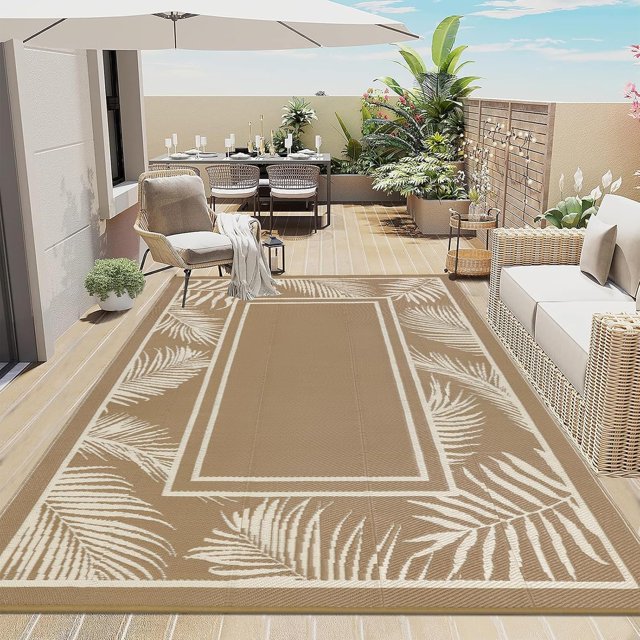 Outdoor Rug ;x; Reversible Boho Plastic Straw Patio Deck Camping Rugs Indoor Outdoor Portable RV Mat Carpet for Outside Porch Balcony Backyard Beach Pool