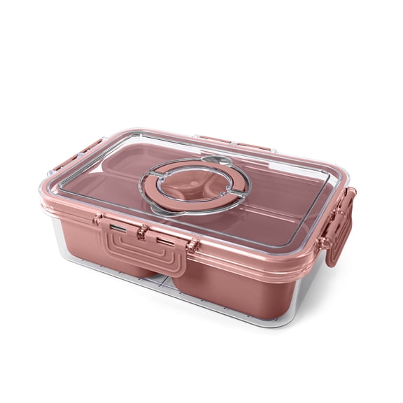 Cook with Color 4-Compartment Mini Snack Box with Lids, Purple