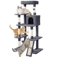 thumbnail image 3 of Yaheetech 63 Inch Multilevel Cat Tree with Hammock and 7 Scratching Posts, Dark Gray, 3 of 9