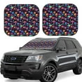 thumbnail image 6 of Kdxio colorful mushroom Skull Print 2-Piece Sun Shade Front Windshield - Foldable Car Front Window Sunshades for Most Sedans SUV Truck, 6 of 6