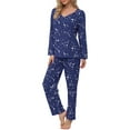 thumbnail image 6 of Anygrew Women's Pajamas Set Long Sleeve Shirts and Long Pants 2 Piece Pjs Sleepwear with Pockets, 6 of 8