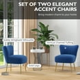thumbnail image 4 of HOMCOM Armless Accent Chairs Set of 2 with Gold Leg Tufted Back for Bedroom, 4 of 10