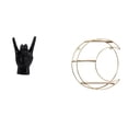 thumbnail image 1 of Escultura de roca con gestos para decoración moderna de apartamentos, dormitorios y restaurantes, con estante de pared de metal multifuncional para ex, 1 of 8