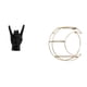 thumbnail image 1 of Escultura de roca con gestos para decoración moderna de apartamentos, dormitorios y restaurantes, con estante de pared de metal multifuncional para ex, 1 of 8