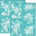 thumbnail image 1 of 2 plantillas autoadhesivas de 22 x 28 cm (8,7 x 11 pulgadas) con diseño de flores de amor, rosas y peonías. Plantillas de malla reutilizables para serigrafía., 1 of 9