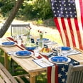thumbnail image 2 of Table Runner Dresser Scarves 48 Inch Long,Retro Star and Stripe USA Flag Linen Dining Table Runners 4th of July American Patriotic Tabletop Scarf for Wedding Holiday Party Kitchen, 2 of 7