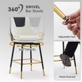 thumbnail image 4 of Counter Height Bar Stools with Full Back, 25 Inch Swivel Bar Stools Set of 2, Ergonomic Backrest and Metal Footrest, Modern Bar Stools for Kitchen Counter, Island, Dining Room, 4 of 8