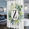 thumbnail image 6 of Letter Z Shower Curtain, Alphabet Green Eucalyptus Leaves Plant Simple Waterproof Shower Curtain Set with 12 Hooks Lightweight Bath Curtains Fabric Bathroom Decor 48x72 Inches, 6 of 9