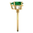 thumbnail image 3 of Three-Stone Engagement Ring for Women - 2.5ct Simulated Emerald in 18K Yellow Gold Promise Ring, 3 of 6