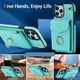 thumbnail image 3 of for iPhone 13 Pro Max Case Wallet, Card Holder Kickstand Mental Ring Leather for iPhone 13 Pro Max Case, Card Slot iPhone 13 Pro Max Case for Girls Women + 1* Sling Lanyard -Blue, 3 of 8