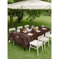 thumbnail image 4 of Outdoor Tablecloth with Umbrella Hole for Patio/Picnic/Party/Camping, Brown Waterproof Table Cloth Rectangle Table Cover Washable, Spring Flora (54"x 80"), 4 of 8