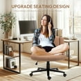 thumbnail image 3 of Modern Home Office Chair, Upholstered Fabric Criss Cross Swivel Desk Chair with Smooth Wheels, Adjustable Height Computer Chair for Study, Work & Gaming, 3 of 7
