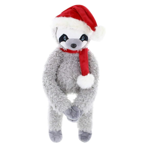 Christmas Sloth Plush Stuffed Animal Toy with Hat and Scarf - Christmas Sloth Gift for Adults and Children -Plush Toy with Long Super Cute Arms – Lazy Slowla - 12 Inches