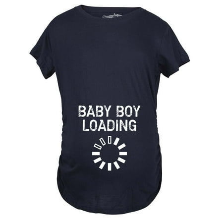 

Maternity Baby Boy Loading Funny Nerdy Pregnancy Announcement T shirt (Navy) - 3XL