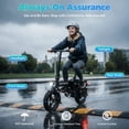thumbnail image 4 of ZEFIORA 800W 14" Dual-Seat Folding Electric Bike | 48V 10Ah Removable Battery | Adult City Commute E-Bike with Dual Disc Brakes (Age 16+) | UL 2849 Certified, 4 of 10