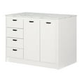 thumbnail image 2 of South Shore Myro Kitchen Island with Storage, in Faux White Marble and White, 2 of 16