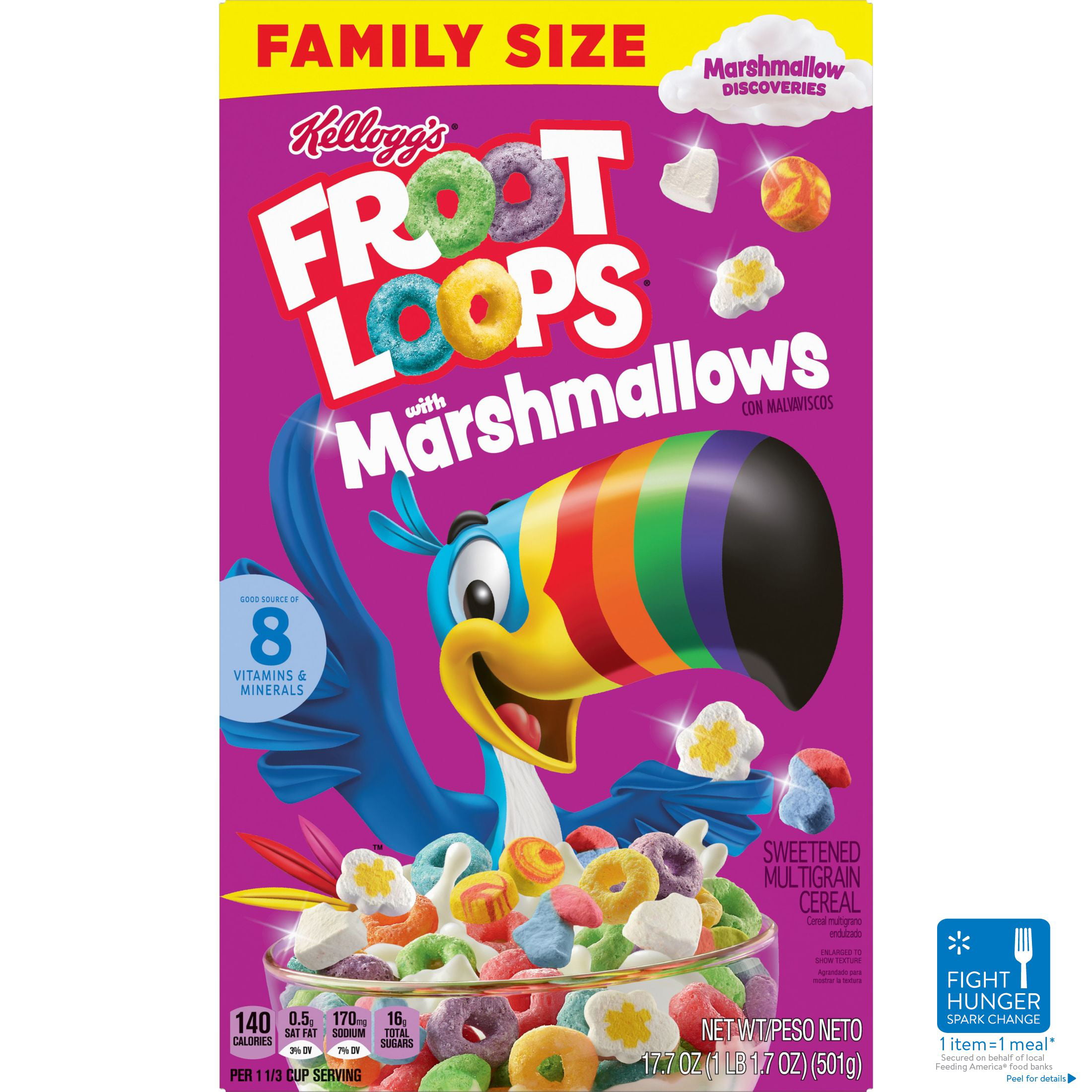 Kellogg's Froot Loops Original with Marshmallows Cold Breakfast Cereal, 17.7 oz