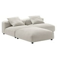 thumbnail image 3 of Solace3-Piece Modular Upholstered Fabric Sectional Sofa in Salt, 3 of 15