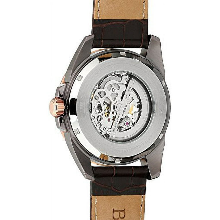 Bulova Men s Automatic Skeleton Dial Brown Leather Strap Watch