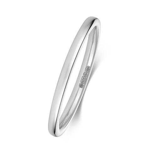 9k White Gold 1.7mm Soft Court Comfort Men/Women Wedding Band/Ring