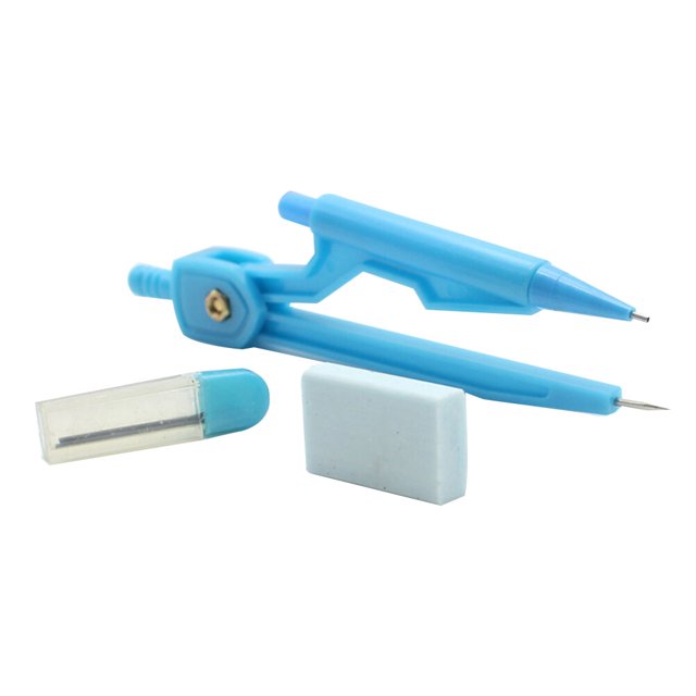 3 Pcs Professional Compass Geometry Precision ABS Compass Propelling Mechanical Pencil Holder for Math Drafting School Students Office Tools with Pencil Leads Eraser(Random Color)