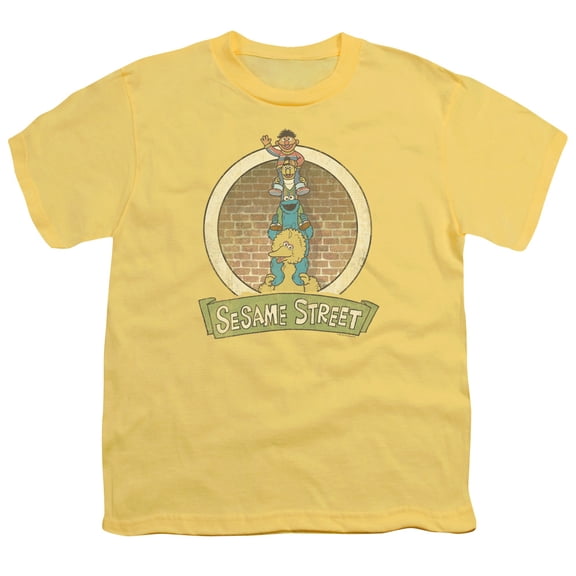 Sesame Street Stacked Group S/S Youth 18/1 T-Shirt Banana