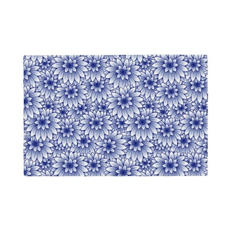 

Placemats Set of 4 Blue And White Flowers Heat Resistant Non - Slip Place mats Waterproof table mat for Kitchen Dining-6片装