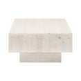 thumbnail image 4 of Benjara Rexi 54 Inch Modern Wood Coffee Table, Rectangular Plinth Platform, White, 4 of 7