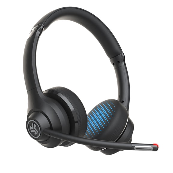 JLab Go Work Wireless On-Ear Headset - Bluetooth or Wired Office Headset with Multipoint and 45 Hours Playtime