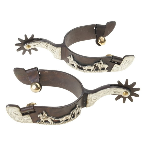 Mild Steel Horse Spur Western Cowboy Spur Mens Roping Spur with Gear Boot Decoration Horse Riding Accessories Enduring