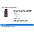 thumbnail image 2 of Left Tail Light Assembly - Compatible with 2007 Chevy Silverado 3500 Classic, 2 of 2