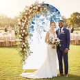 thumbnail image 2 of Blue Eucalyptus Leaves Arch Backdrop Cover, Spandex Fitted Wedding Arch Cover, Summer Botanical Weeping Round Top Stand Covers for Birthday Ceremony Bridal Shower Party Decor 7.2x4 Ft, 2 of 9